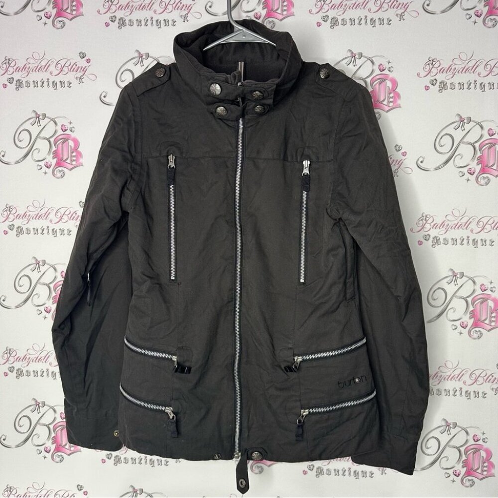 Burton snowboard winter ski jacket coat Black with Zipper Details waterproof